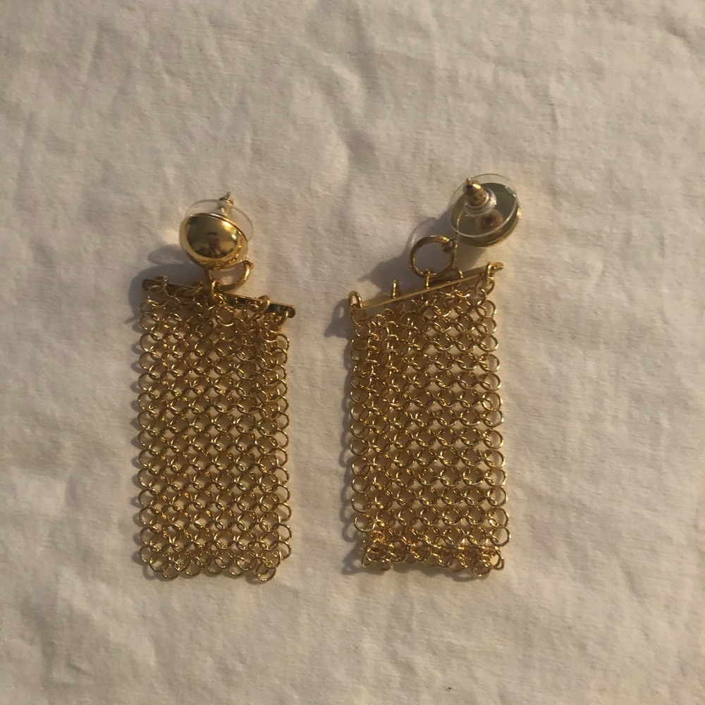 Mesh gold plated earrings